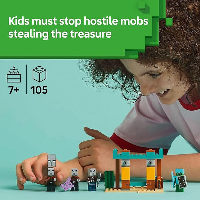 LEGO Minecraft The Illager Desert Patrol Toy Figures and Playset - Building Minecraft Toy for Kids, Boys and Girls, Ages 7+ - with 4 Figures for Pretend Play - Gift Idea for Birthdays - 21267