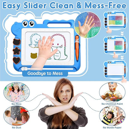 AiTuiTui Magnetic Drawing Board Toddler Toys Gift for Girls Boys, Color Sketch Writing Scribble Doodle Pad Travel Games, Educational Learning Kids Toys for Toddlers Birthday Stocking Stuffers (Blue)