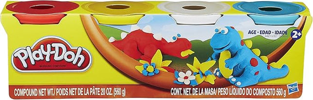 Hasbro Play-Doh For Modeling 4-Pack of Colors 16 Ounce Total - Red, Yellow, White and Blue