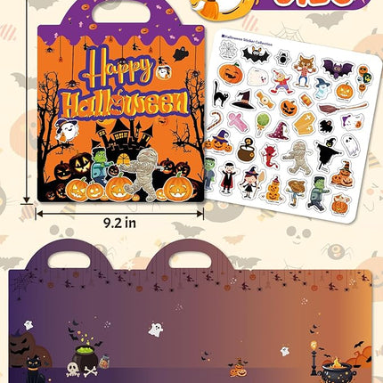 Benresive Reusable Sticker Book for Toddlers 2-4 Years, Fun Travel Stickers for Kids, Waterproof Sticker Books for Toddlers 1-3, Crafts Activities for Todddlers 1-3 2-4 3-5 - Halloween