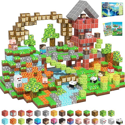 Magnetic Blocks, 150PCS Magnetic Building Blocks Light Up, Stacking Magnets for Kids, Sensory Toy for STEM Constructions Magnet Blocks for Boys Girls Age 3+, Christmas Birthday Gifts