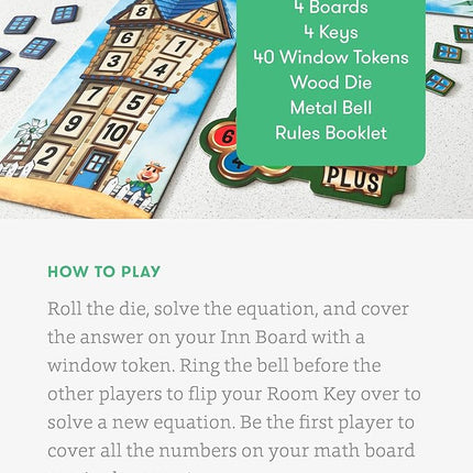 SimplyFun Math Room - Educational Game - Quick Thinking & Fun Games for Kids Ages 5 & Up - Fast Solving Addition & Subtraction Game - 2 to 4 Players