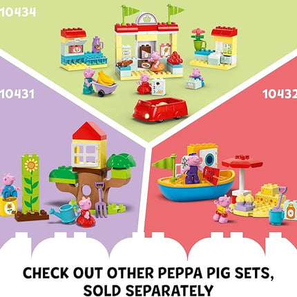 LEGO DUPLO Peppa Pig Birthday House Playset with 3 Animal Figures, Educational Toy for 2 Year Olds, Buildable Dollhouse for Creative Role Play, Peppa Pig Toy for Girls, Boys and Toddlers, 10433