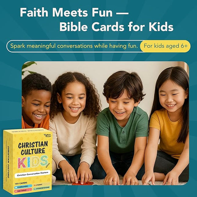 Kulture Games - Bible Conversation Cards for Kids - Christian Family Games - Faith Based Educational Card Games - Sunday School Christian - Gifts Learning - Ages 6+