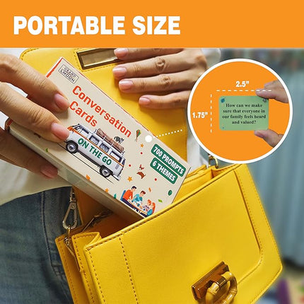 700 Prompts 6 Themes Conversation Cards and Trivia Game Fun for Adults and Kids - Perfect for Family Dinners, Road Trips, and More! (5” X 2” X 2”)