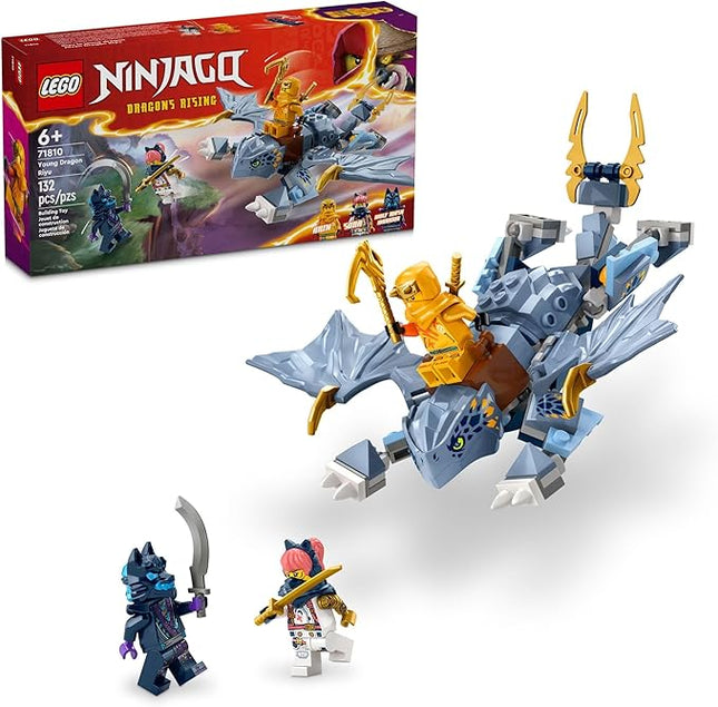LEGO NINJAGO Young Dragon Riyu Playset with 3 Ninja Minifigures for Independent Play, Buildable Ninja Toy Model and Adventure Set for Kids, Ninja Gift for 6 Year Old Boys and Girls, 71810