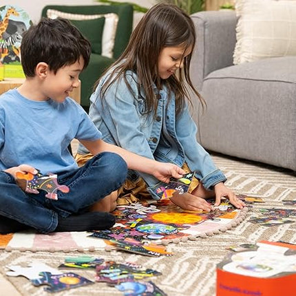 Crocodile Creek 36-Piece Jigsaw Floor Puzzle with Heavy-Duty Shaped Box for Storage, Large 20" x 16" Completed Size, Designed for Kids Ages 3 Years and up, Hanukkah Lights