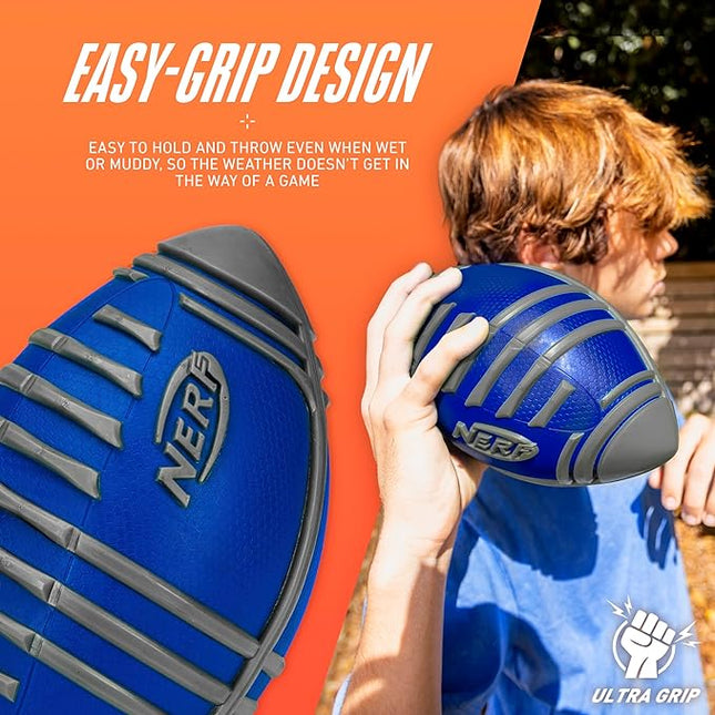 Nerf Weather Blitz Foam Football, All Weather Play, Water-Resistant, Easy to Hold Grips, Indoor & Outdoor Sports Toys for 5 Year Old Kids