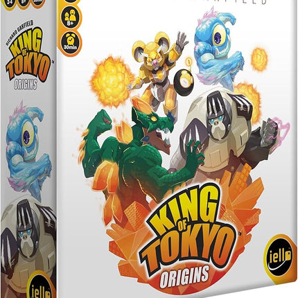 IELLO: King of Tokyo: Origins - Family-Friendly Dice & Strategy Board Game, Battling Monsters-Robots-Aliens, 4 New Monsters, Ages 8+, 2-4 Players