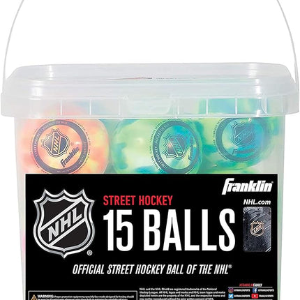 Franklin Sports NHL Street Hockey Balls - No Bounce Outdoor Street + Roller Hockey Balls - Official Size for Youth + Adult Street Hockey - Assorted Colors - 1, 2, 3, and 15 Bulk Packs