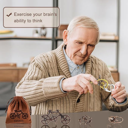 12 PCS Brain Teaser Puzzles Metal Puzzle Logic Metal Puzzle for Adult Lock Puzzles Gift for Adults Teenagers Kids