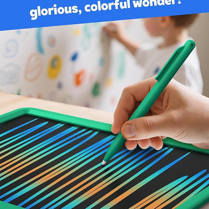 TEKFUN LCD Writing Tablet for Kids Boys Toys, 12 Inch Erasable Doodle Board Colorful Drawing Pad, Board Games Outdoor Travel Toys Gifts for Toddlers Boys Adults (Green)