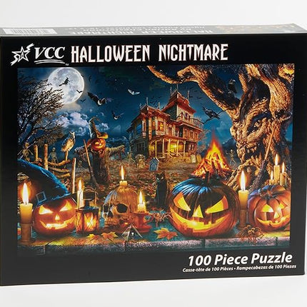 Vermont Christmas Company – Halloween Nightmare 100 Piece Jigsaw Puzzle - Large Interlocking Pieces Perfect for Kids & Adults Alike - 19" x 13"