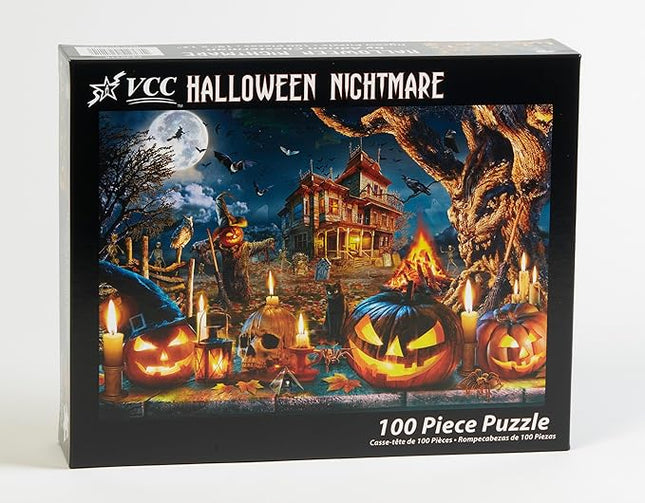 Vermont Christmas Company – Halloween Nightmare 100 Piece Jigsaw Puzzle - Large Interlocking Pieces Perfect for Kids & Adults Alike - 19" x 13"