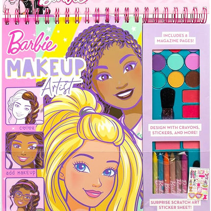 Horizon Group USA Barbie Magazine - Create Hair & Makeup Looks with 130+ Stencils, 180+ Stickers, Crayons & Pretend Makeup