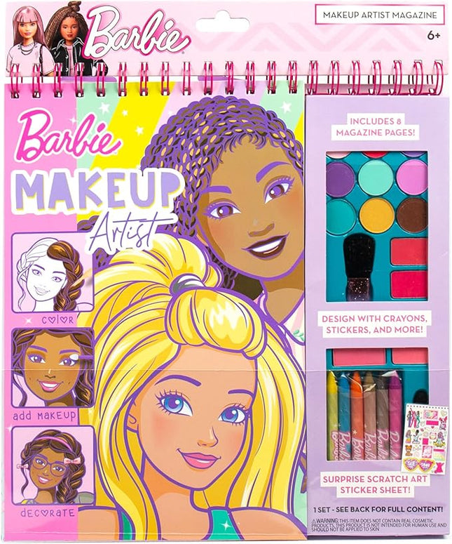 Horizon Group USA Barbie Magazine - Create Hair & Makeup Looks with 130+ Stencils, 180+ Stickers, Crayons & Pretend Makeup