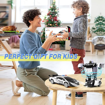 Dolanus Remote Control Car - Transform Robot RC Cars Contains All Batteries: One-Button Deformation and 360 Degree Rotating Drifting, Present Christmas Birthday Gift for Boys/Girls