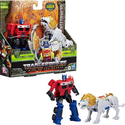 Transformers: Rise of The Beasts Movie, Beast Alliance, Beast Combiners 2-Pack Optimus Prime & Lionblade Toys, Ages 6 and Up, 5-inch