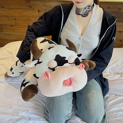 Cow Plush Pillow – 33.4 Inch Cow Stuffed Animal - Birthday Christmas Valentine’s Day Gift for Kids Adults Boys Girls