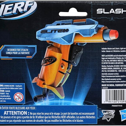 Nerf Elite 2.0 Slash Blaster, includes 2 Nerf Elite Darts, Pull to Prime Handle, Toy Foam Blaster for Outdoor Kids Games