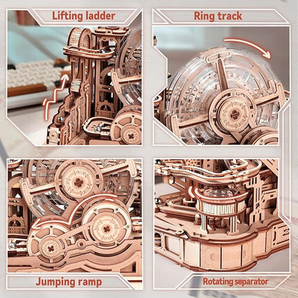 ROKR 3D Wooden Puzzle for Adults, Wooden Marble Run Set, Model Building Kits, Christmas Birthday Gifts for Teens and Adults, DIY Gear Ball Challenge