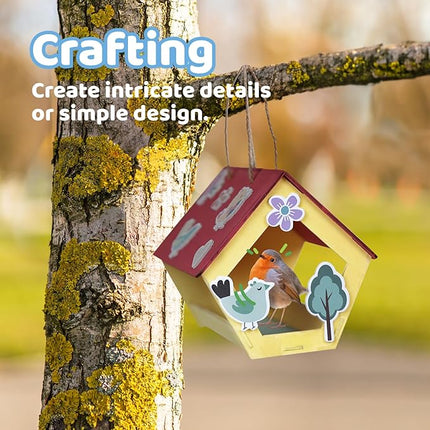 Neliblu Bird Houses to Paint for Kids - Wooden - 12 Pc, Plywood, Durable Material, Educational Fun, Complete Set, Child-Safe, Bulk Crafts - Paint a Bird House Kit for Kids