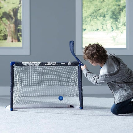 Franklin Sports NHL Mini Hockey Set - Kids Indoor Knee Hockey Goal, Ball, + 2 Stick Combo - Youth Team Indoor Toy Set - Official - Ages 3+