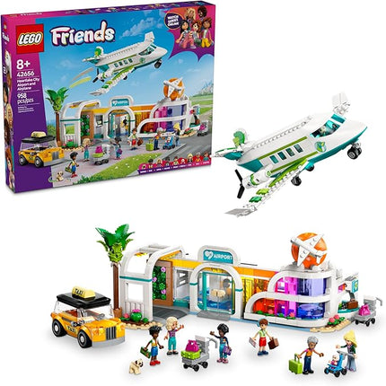 LEGO Friends Heartlake City Airport and Airplane Toy Building Set - Pretend Play for Kids, Girls and Boys, Ages 8+ - with 7 Minidolls, Taxi, Dog Figure and More - Gift Idea for Birthday - 42656