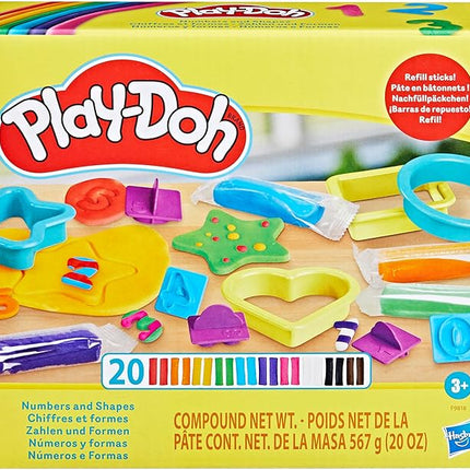Play-Doh Numbers and Shapes Playset with 17 Tools & 20 Compound Sticks, Back to School Classroom Supplies, Kids Arts & Crafts, Preschool Toys, Ages 3+