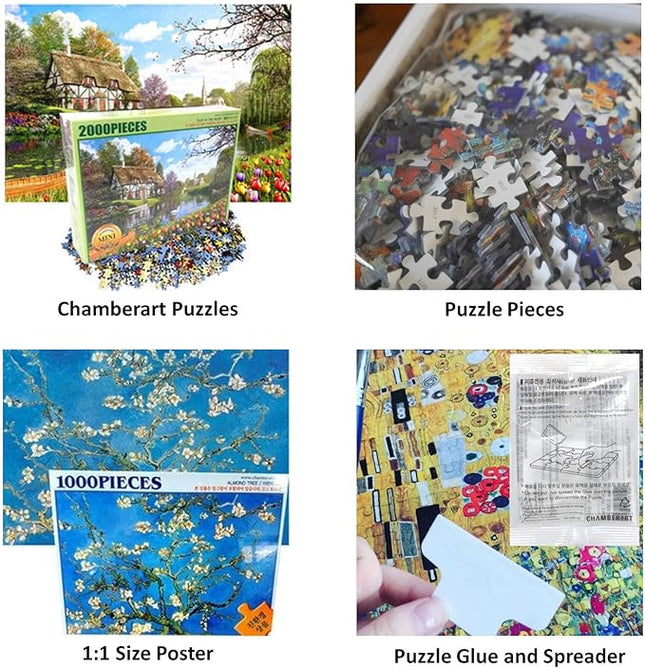 CHAMBERART 1000 Piece Premium Jigsaw Puzzle Tulip Fields A-1159