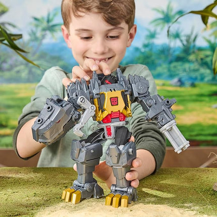 Transformers Cyberworld Grimlock Chomp & Battle 9-Inch Action Figure, Quick Change to Dino Mode, Robot Toys for Boys & Girls 6+ Years