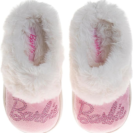 Josmo Barbie Girls Slippers Cozy Fuzzy Plush House Shoes Warm Indoor Outdoor Kids Bedroom Slippers for Little Kid Big Kid Adults