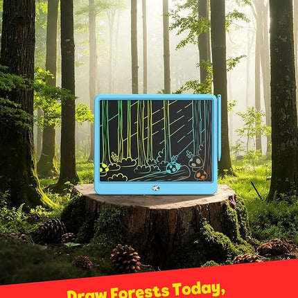 TEKFUN LCD Writing Tablet for Kids Boys Toys, 12 Inch Erasable Doodle Board Colorful Doodle Pad, Mess Free Coloring Board Games Toys Gifts for Toddlers Boys Adults (Blue)