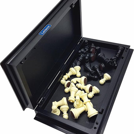 Lexibook Chessman® Classic, Magnetic and Foldable Chess Game, 32 Pieces, Family Board Game, Black/Grey, CGM320