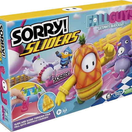 Hasbro Gaming Sorry! Sliders Fall Guys Ultimate Knockout Board Game for Kids Ages 8 and Up, Exciting Twist on The Classic Hasbro Family Board Game