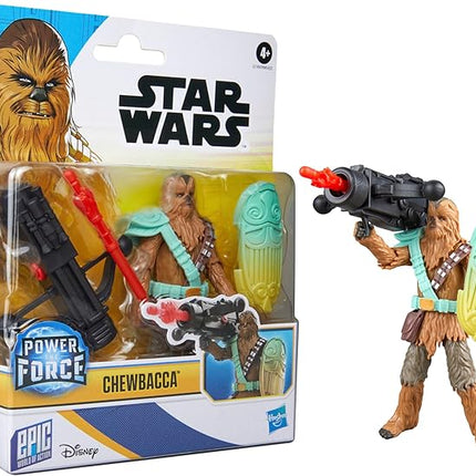 STAR WARS Epic World of Action Chewbacca 4-Inch Deluxe Action Figure & 4 Accessories, Toys for Boys & Girls Ages 4+