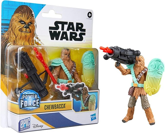 STAR WARS Epic World of Action Chewbacca 4-Inch Deluxe Action Figure & 4 Accessories, Toys for Boys & Girls Ages 4+