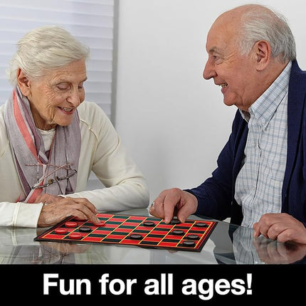 Kangaroo - Multiplayers Strategy Checker Board Game for Kids & Adults - Portable Educational Travel Cardboard Checkers - Includes Large Board w/ 24 Checkers (12 Red and 12- Black) 15x15 Inches