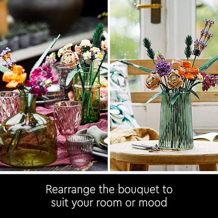 LEGO Botanicals Flower Bouquet Building Set - Artificial Flowers for Decoration for Home and Display, Ages 18+ - Small Fake Flowers for Table, Desk, Office - Gift for Birthdays - 10280