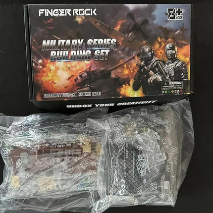 Finger Rock Military Series Small Suspension Building Set, WW2 Army Mini War Accessories Kits, DIY Defence Base Guard Tower Guns Army Supplies Block Toy for Kids 8-14
