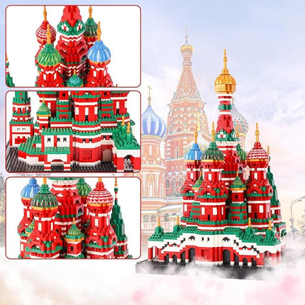 Building Block Set, Saint Basil's Cathedral Architecture Model Micro Mini Blocks, Educational Mini Blocks, 4300 PCS
