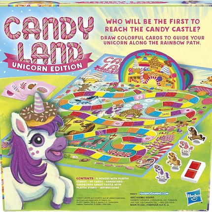 Hasbro Gaming Candy Land Unicorn Edition Preschool Board Game | Back to School Gifts for Kids | Classroom Toys | Ages 3+ (Amazon Exclusive)