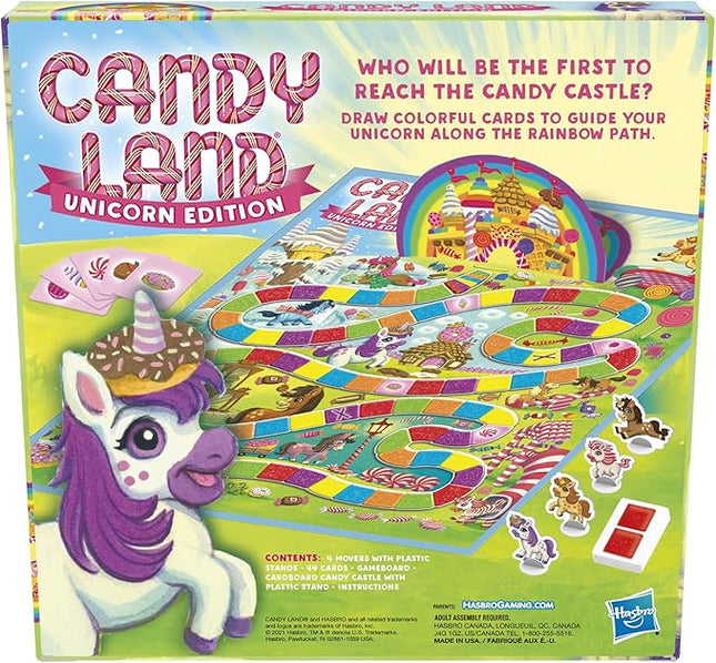 Hasbro Gaming Candy Land Unicorn Edition Preschool Board Game | Back to School Gifts for Kids | Classroom Toys | Ages 3+ (Amazon Exclusive)