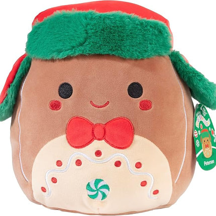 Squishmallows 10-Inch Peterson The Gingerbread Cookie - Official Jazwares Christmas Holiday Plush - Collectible Soft & Squishy Stuffed Animal Toy - Limited Edition 2025 Gift for Kids, Girls & Boys