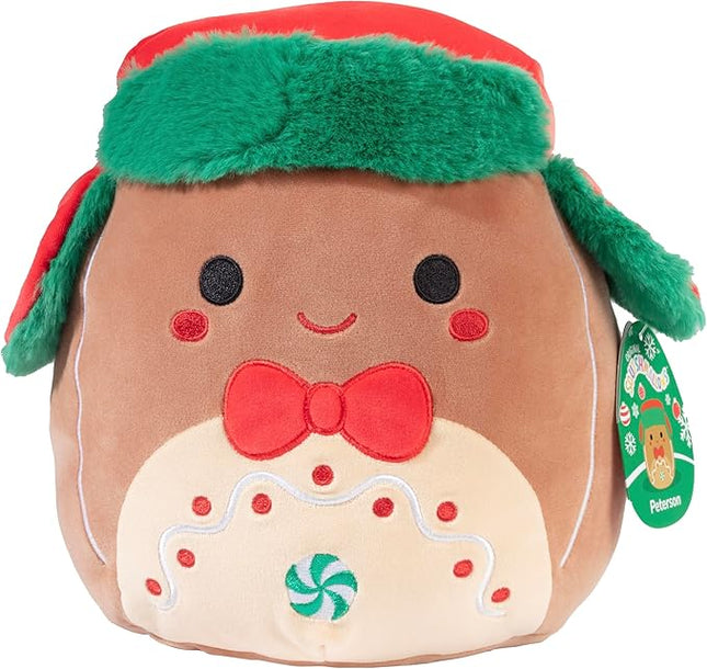 Squishmallows 10-Inch Peterson The Gingerbread Cookie - Official Jazwares Christmas Holiday Plush - Collectible Soft & Squishy Stuffed Animal Toy - Limited Edition 2025 Gift for Kids, Girls & Boys