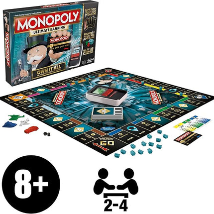 Hasbro Gaming Monopoly Ultimate Banking Edition Board Game for Families and Kids Ages 8 and Up, Electronic Banking Unit (Amazon Exclusive)