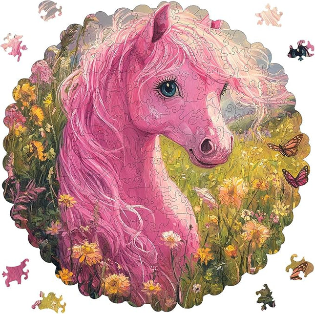 Wooden Puzzles for Adults, Cute Horse Jigsaw Puzzles 500 Pieces, Adults Puzzles, Best Gifts for Puzzle Lover, Family Brain Game, 16.5x16.3 inch