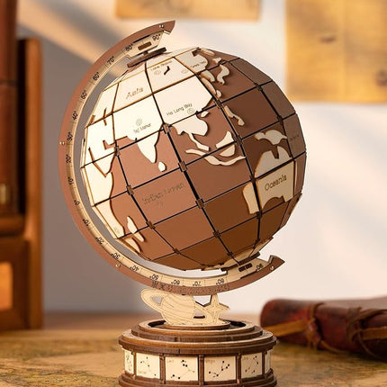 ROBOTIME 3D Wooden Puzzle for Adults Global Wonders DIY Model Kit to Build Wooden Craft Kits for Teens Educational Brain Teaser Assembly Toy Unique Gift