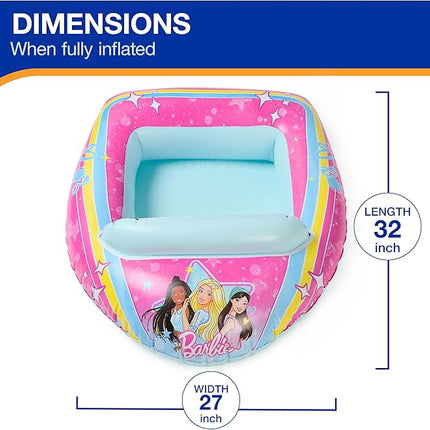 Swimways Barbie Inflatable Water Boat Vehicle, Inflatable Pool Floats and Kids Pool Toys, Barbie Pool Party Supplies for Kids Aged 3 & Up