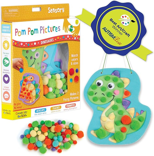 Creativity for Kids Pom Pom Pictures: Dinosaurs - Toddler Learning Toys, Sensory Play (Ages 3+)